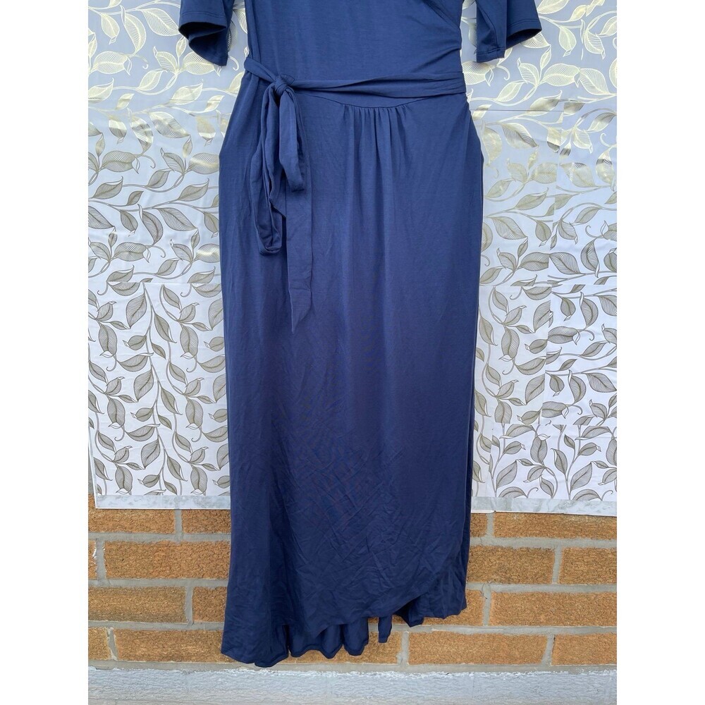 Quince Blue Tencel Lyocell Wrap Maxi Dress XL | Minimalist Quiet Luxury NWT - Picture 5 of 12